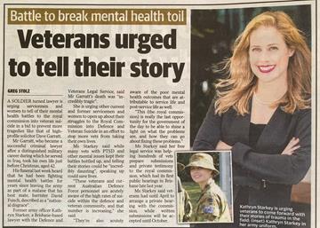 Newspaper story: Veterans urged to tell their story