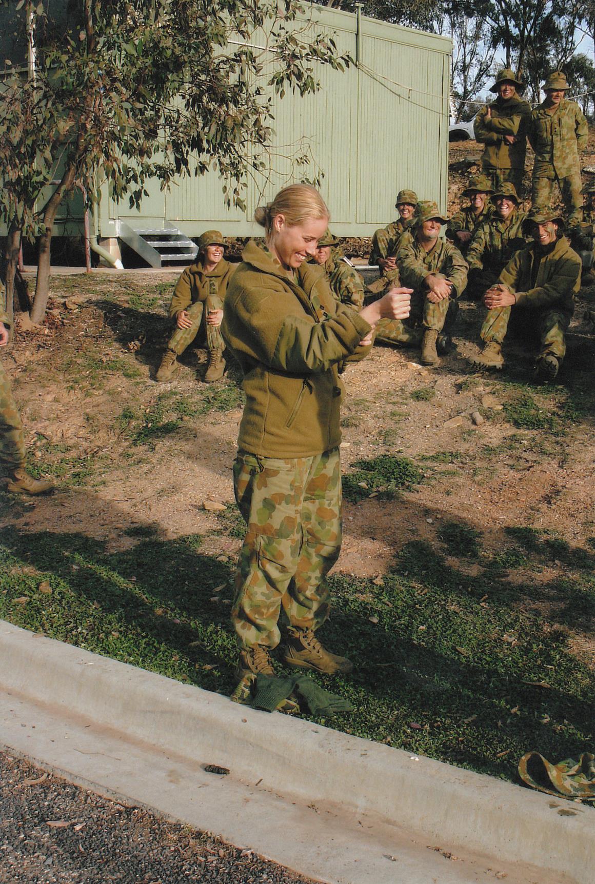 Woman in army fatigues