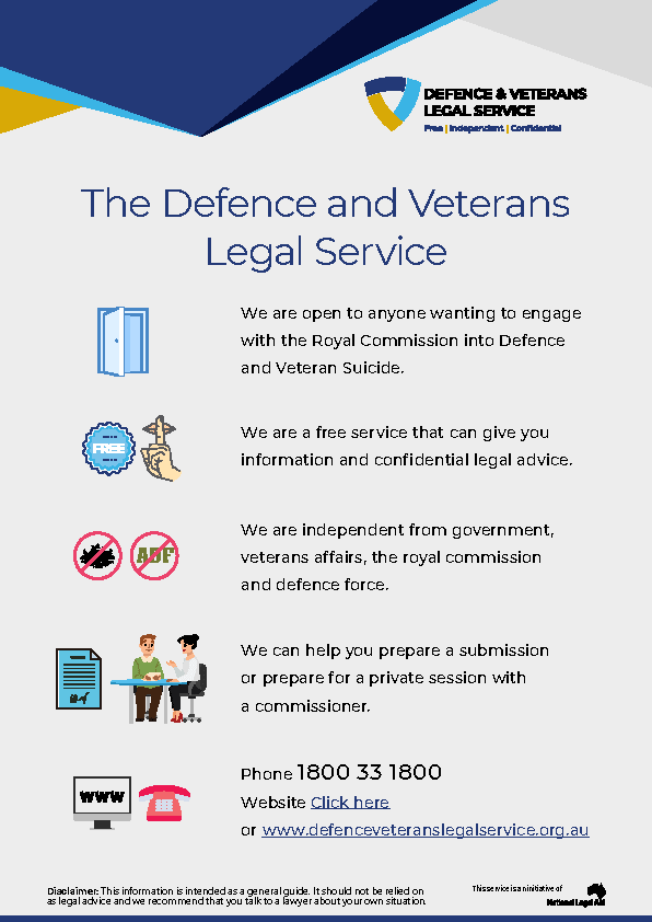 About Defence and Veterans Legal Service (easy English) factsheet thumbnail