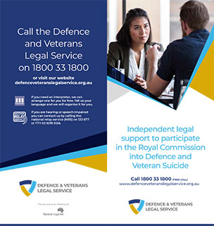 Independent legal support to participate in the Royal Commission into Defence and Veteran Suicide brochure thumbnail